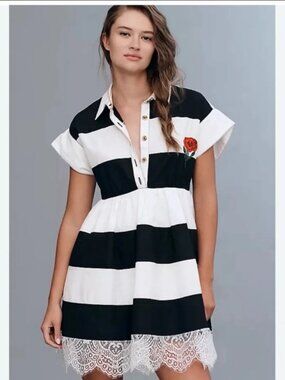 NWT Anthropologie Maeve Cotton Swing Mini Dress with Pockets XS